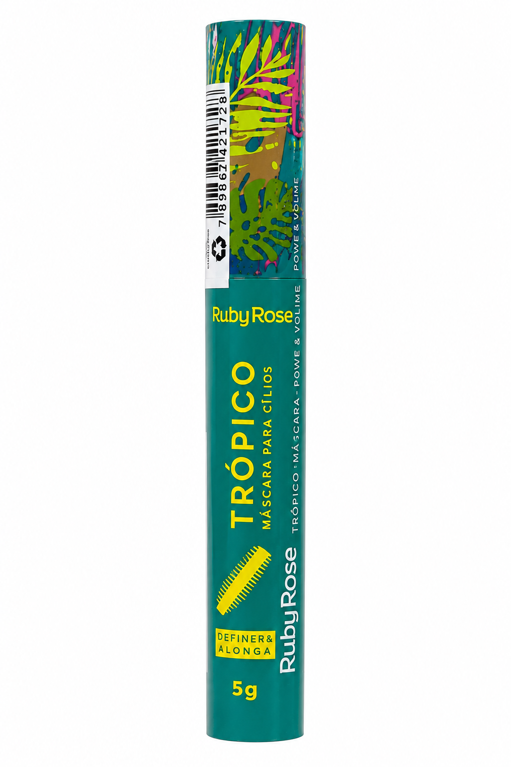 Máscara para Cílios Ruby Rose Trópico 5g – Efeito Volume, Definição e Alongamento