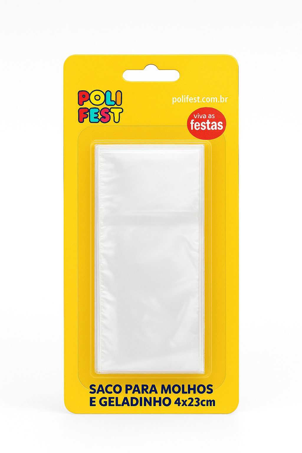 Saco Plástico para Molhos e Geladinho Poli Fest 4x23cm