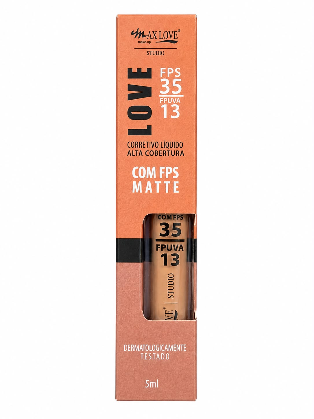 Corretivo Líquido Max Love Love Studio Alta Cobertura FPS 35 Matte 5ml