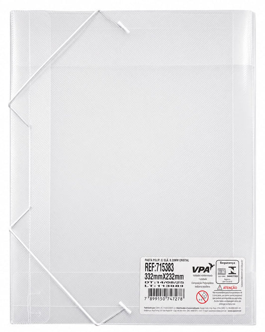 Pasta Ofício com Elástico DAC 504PP-FM 332x232mm Polipropileno 4,0mm