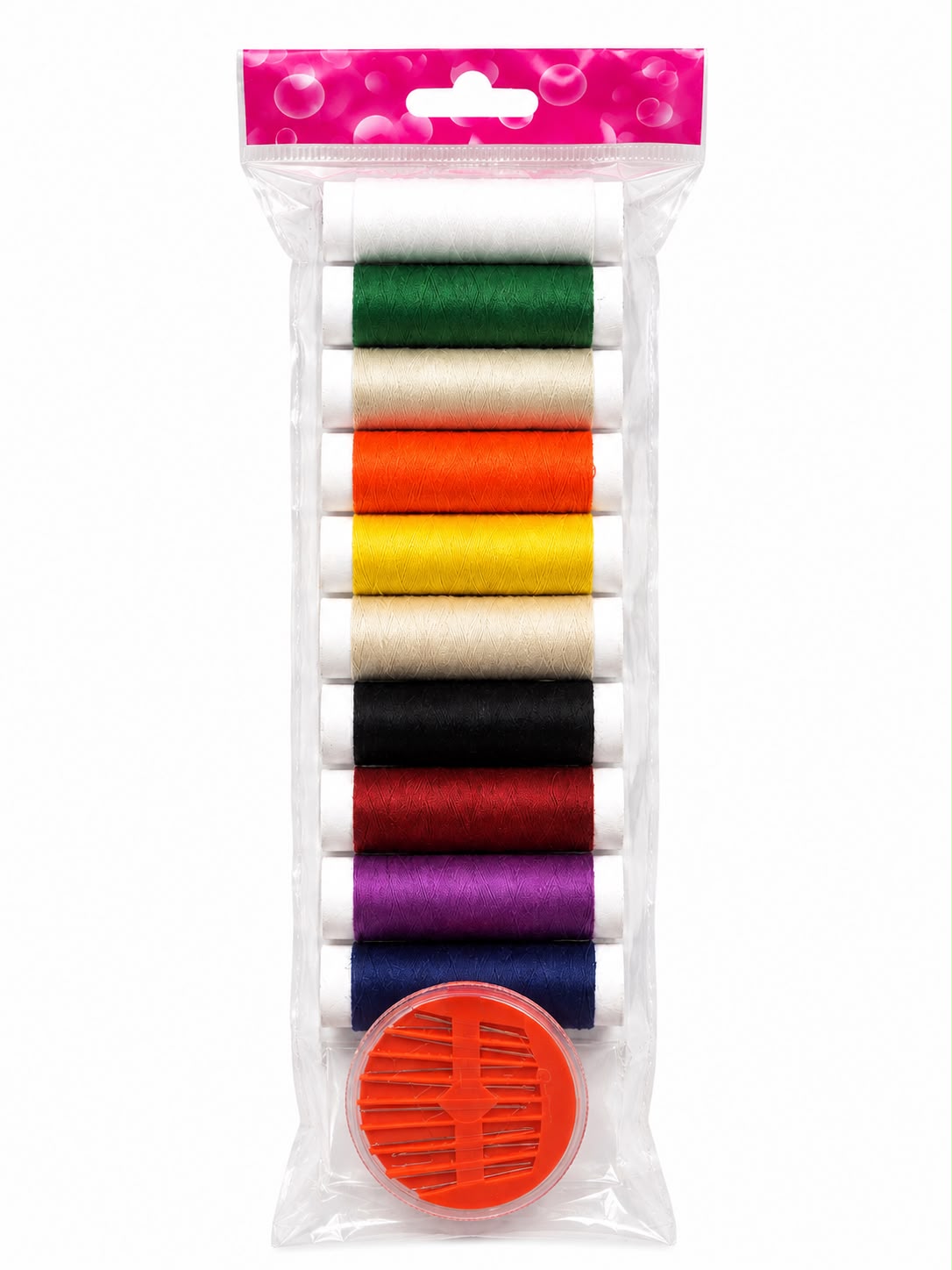 Kit Costura com 10 Linhas Coloridas e Estojo de Agulhas