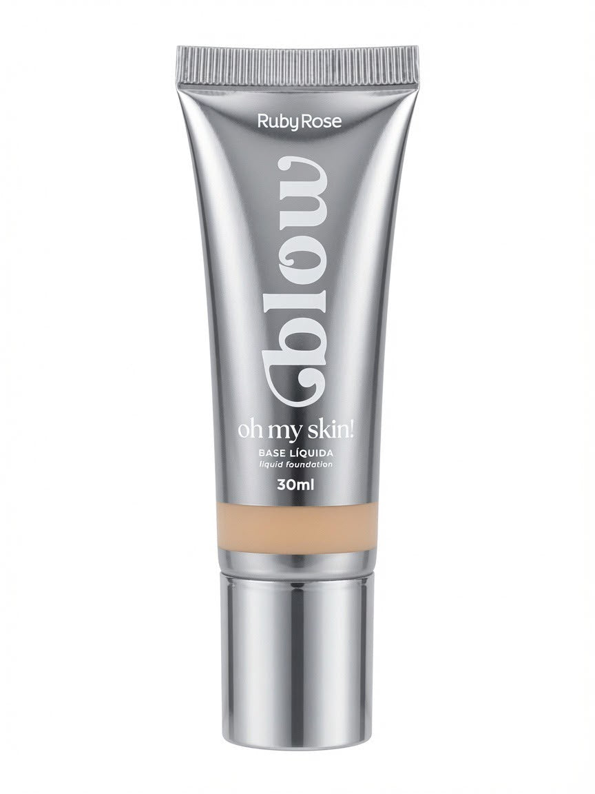 Base Líquida Ruby Rose Glow Oh My Skin 30ml – Efeito Iluminado