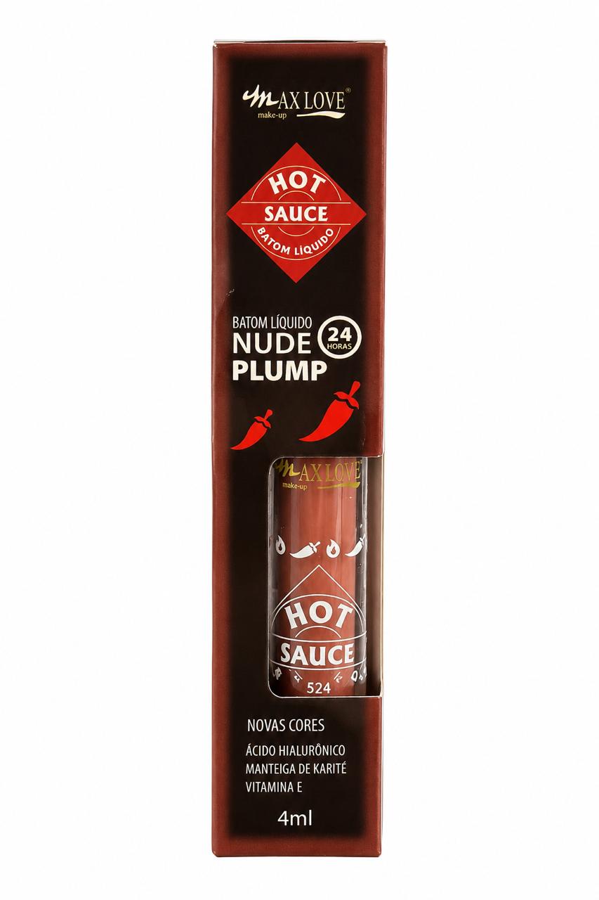 Batom Líquido Nude Plump Max Love Hot Sauce 24h Longa Duração