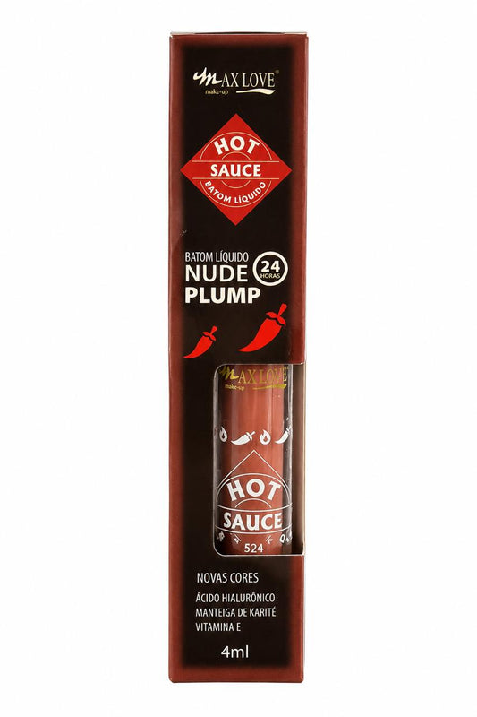 Batom Líquido Nude Plump Max Love Hot Sauce 24h Longa Duração