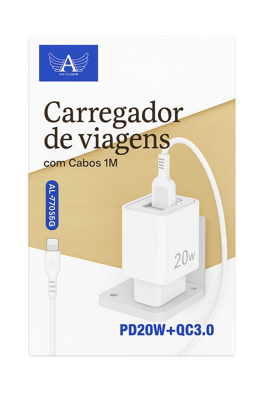 Carregador 20W PD + QC3.0 com Cabo 1M AL-7709-TY