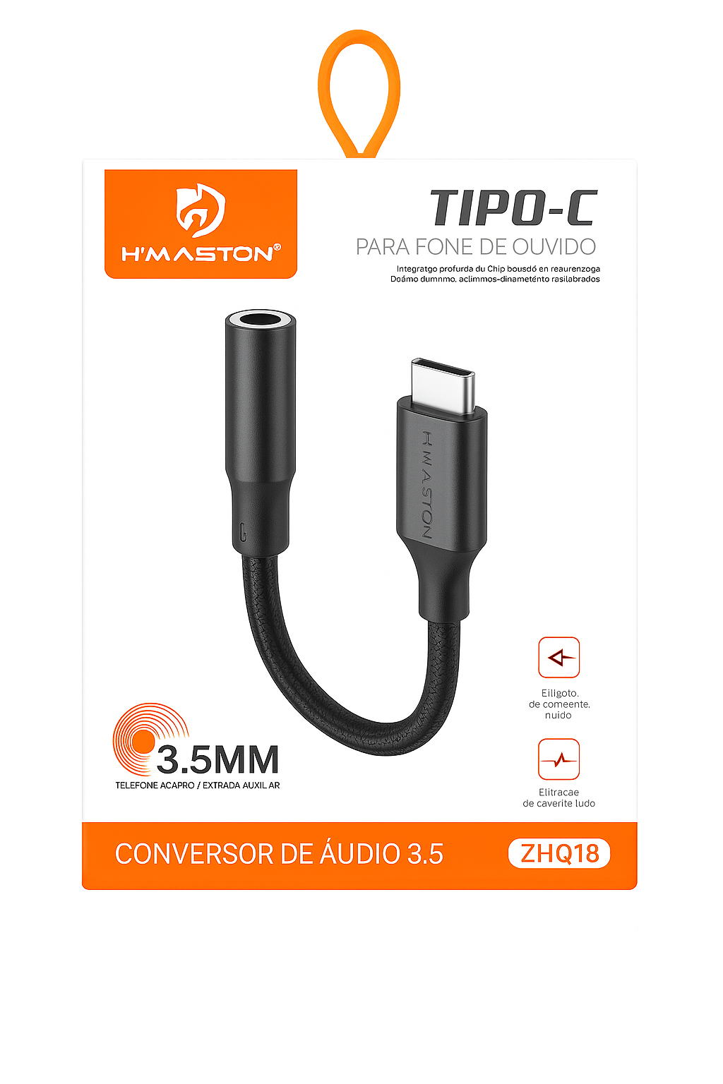 Conversor de Áudio USB Tipo-C para P2 3.5mm H'Maston ZHQ18