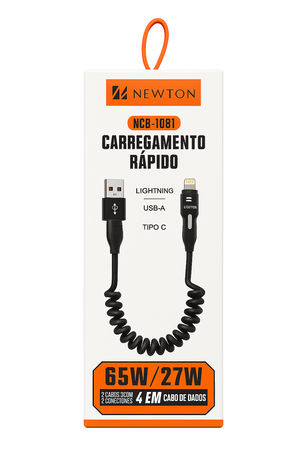 Cabo Carregador 4 em 1 New Ion NCB-1081 com Carregamento Rápido 65W/27W