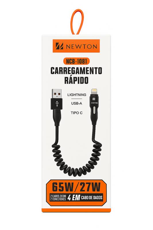 Cabo Carregador 4 em 1 New Ion NCB-1081 com Carregamento Rápido 65W/27W