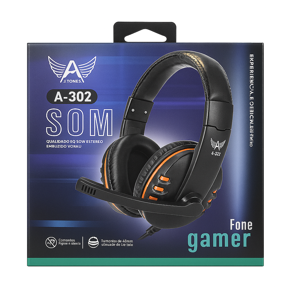 Headset Gamer com Microfone e Som Estéreo