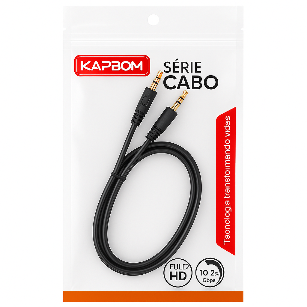 Cabo Auxiliar P2 3.5mm Macho x Macho Kapbom Série Cabo