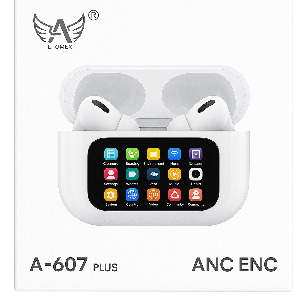 Fone de Ouvido Bluetooth LTOMEX A-607 Plus com ANC/ENC e Estojo Inteligente