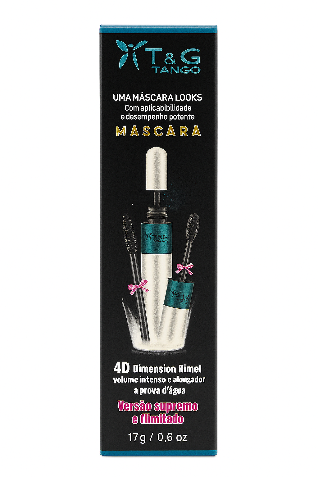 Máscara de Cílios T&G Tango 4D Dimension Rimel 17g à Prova D’água