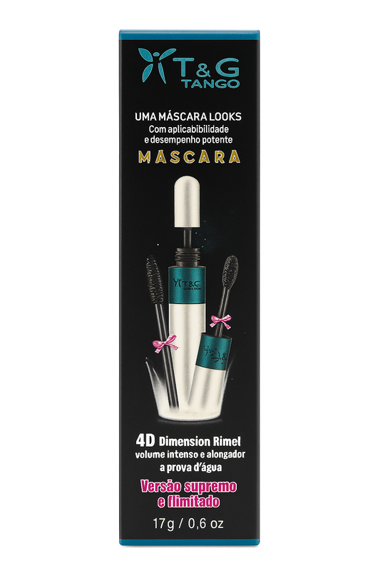 Máscara de Cílios T&G Tango 4D Dimension Rimel 17g à Prova D’água