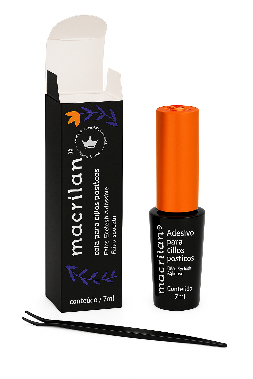 Cola para Cílios Postiços Macrilan Preta à Prova d’Água 7ml