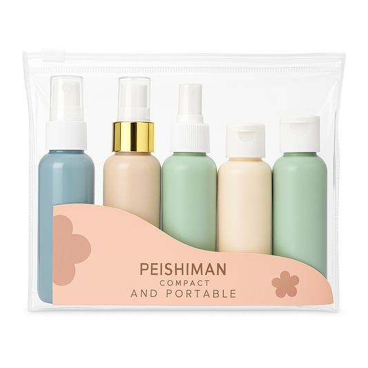 Kit Frascos Portáteis PEISHIMAN Compact And Portable para Viagem (5 peças)