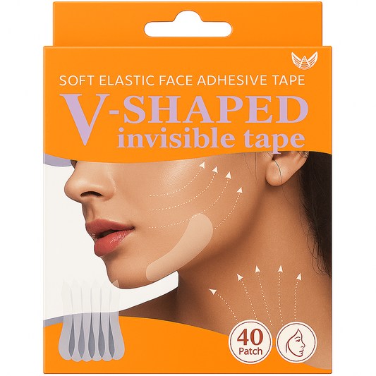 Fita Facial Lifting Invisível V-Shape – Soft Elastic Face Adhesive Tape (40 Patches)