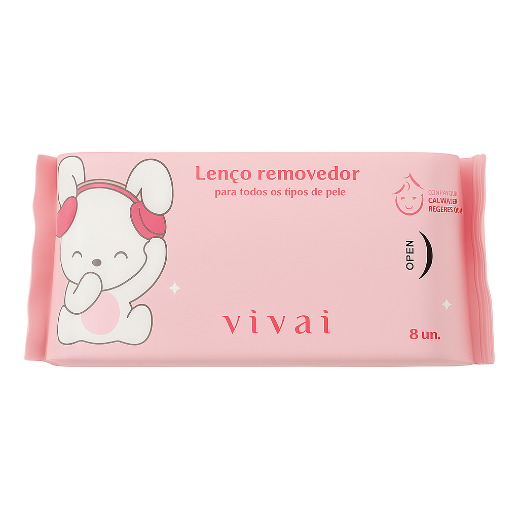 Lenço Removedor Vivai para Todos os Tipos de Pele – 8 Unidades