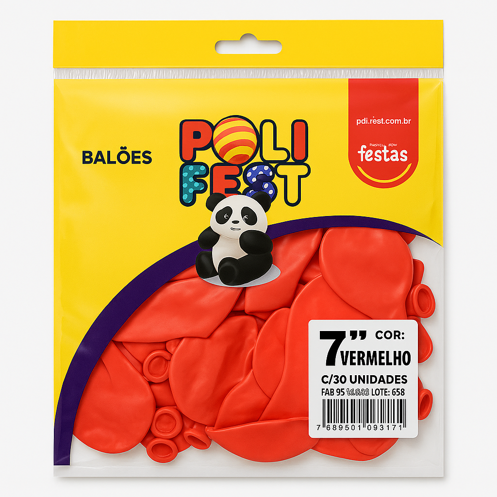 Balões Poli Fest 7” Pacote com 30 Unidades