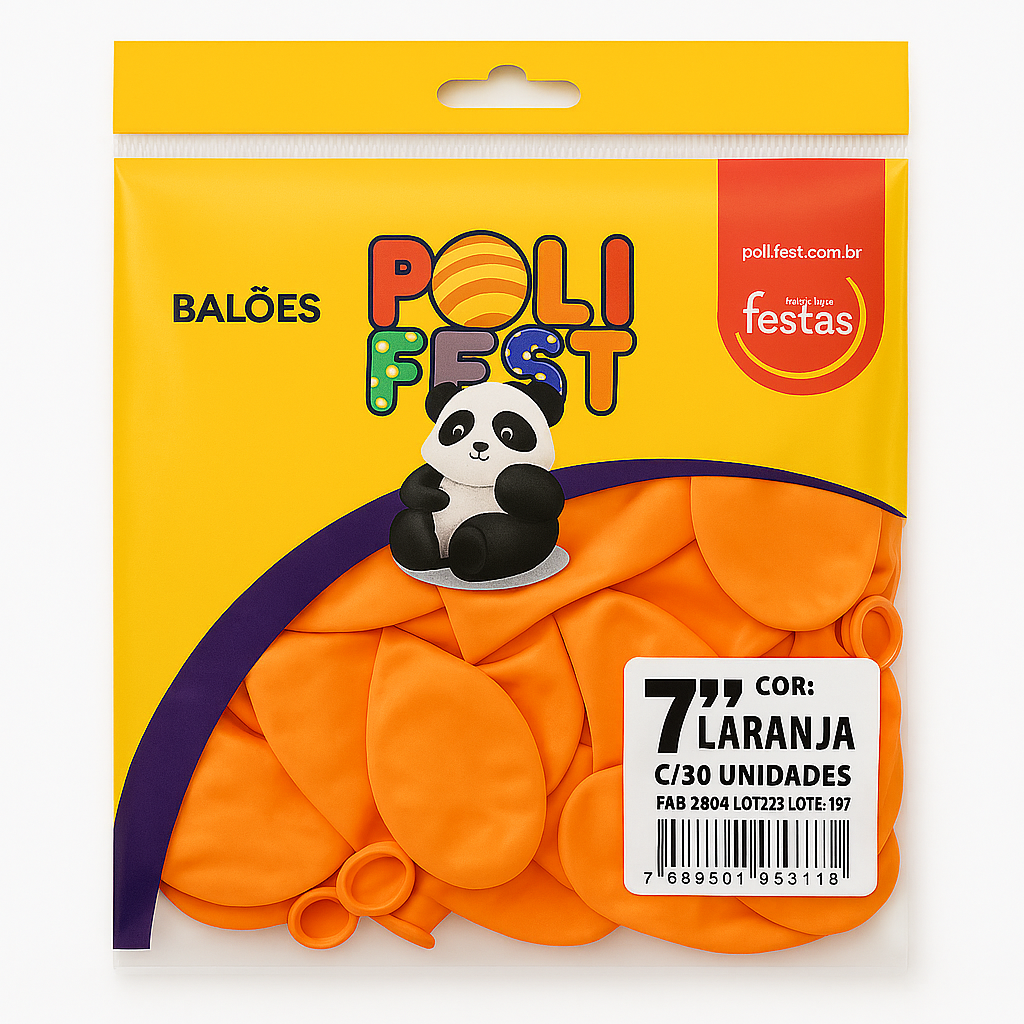 Balões Poli Fest 7” Pacote com 30 Unidades