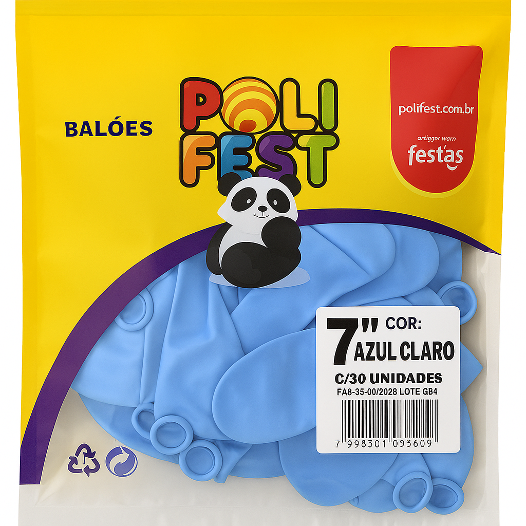 Balões Poli Fest 7” Pacote com 30 Unidades