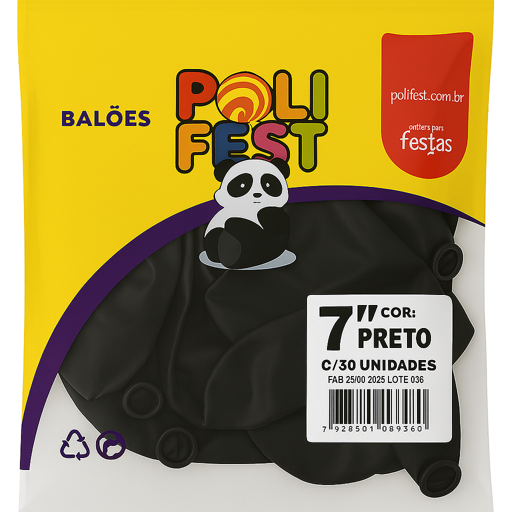 Balões Poli Fest 7” Pacote com 30 Unidades
