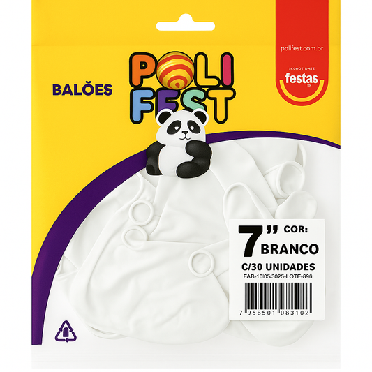 Balões Poli Fest 7” Pacote com 30 Unidades