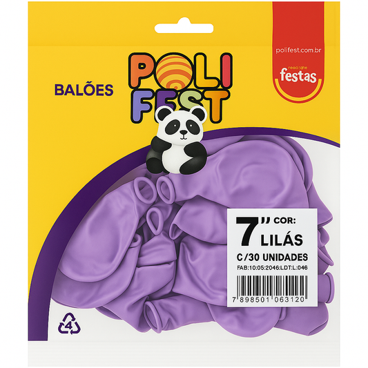 Balões Poli Fest 7” Pacote com 30 Unidades