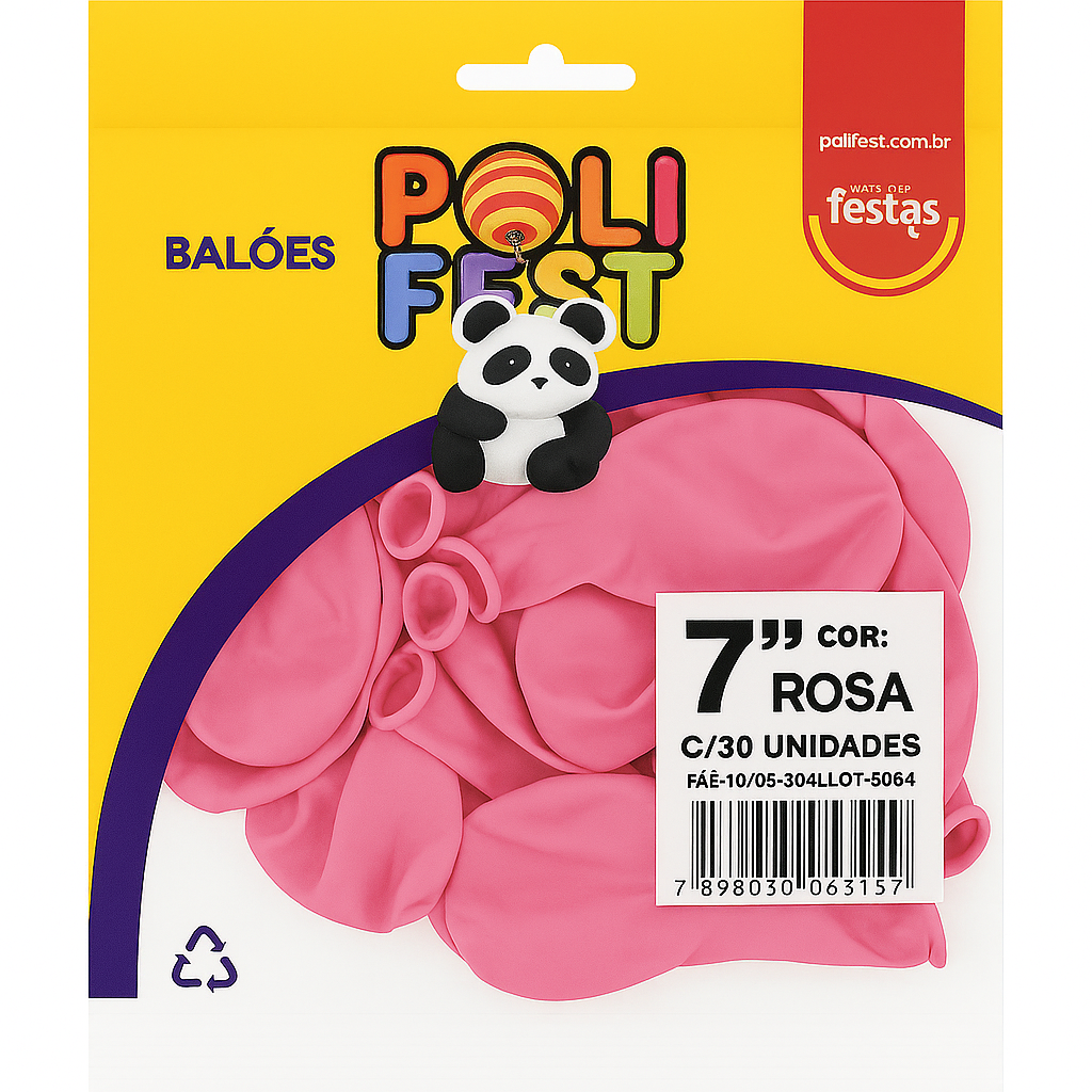 Balões Poli Fest 7” Pacote com 30 Unidades