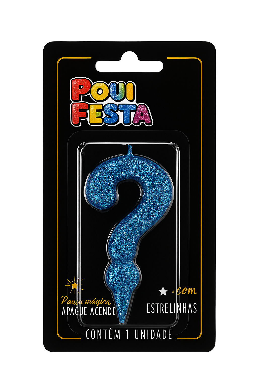 Vela de Aniversário Número ? Glitter Poli Fest