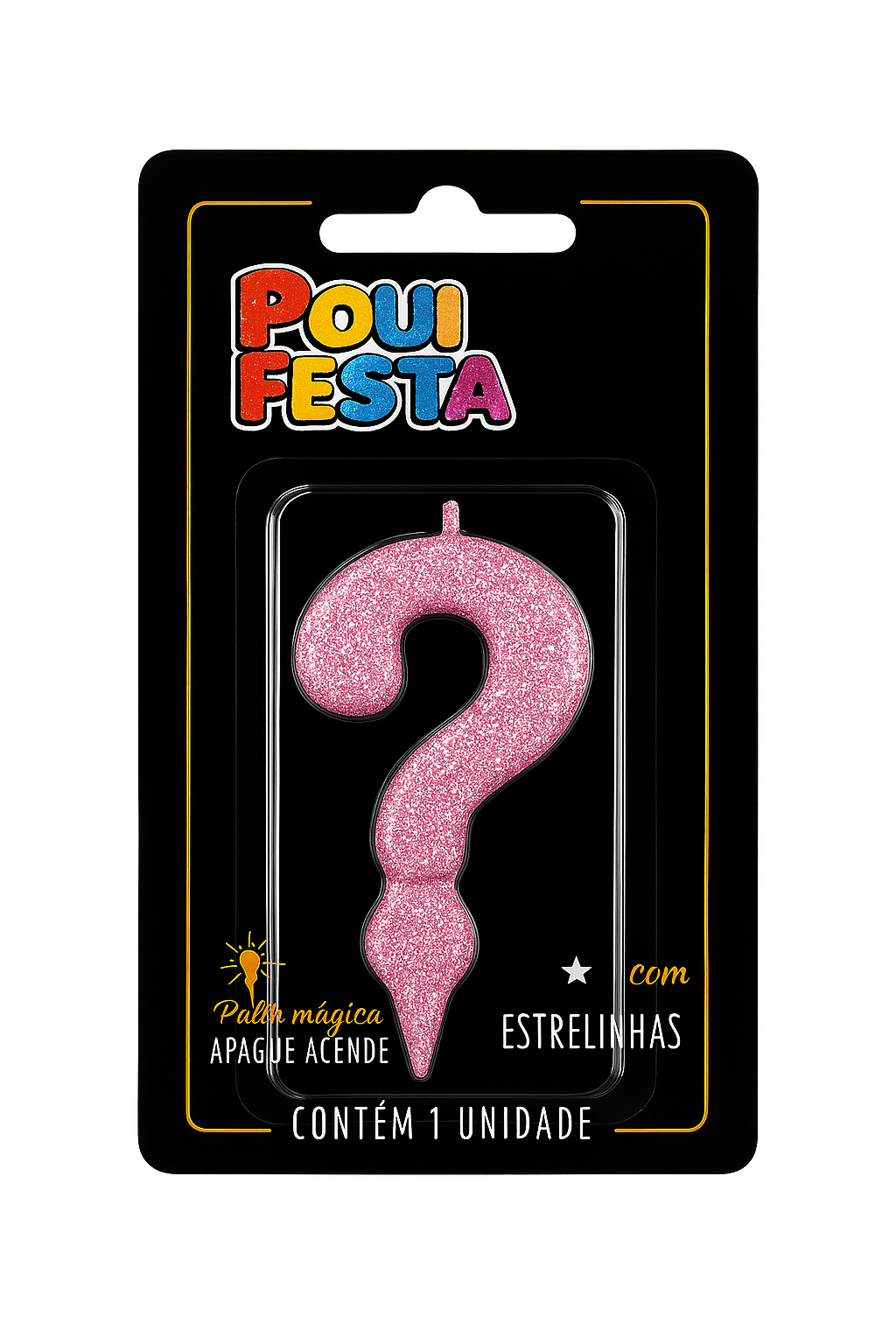 Vela de Aniversário Número ? Glitter Poli Fest