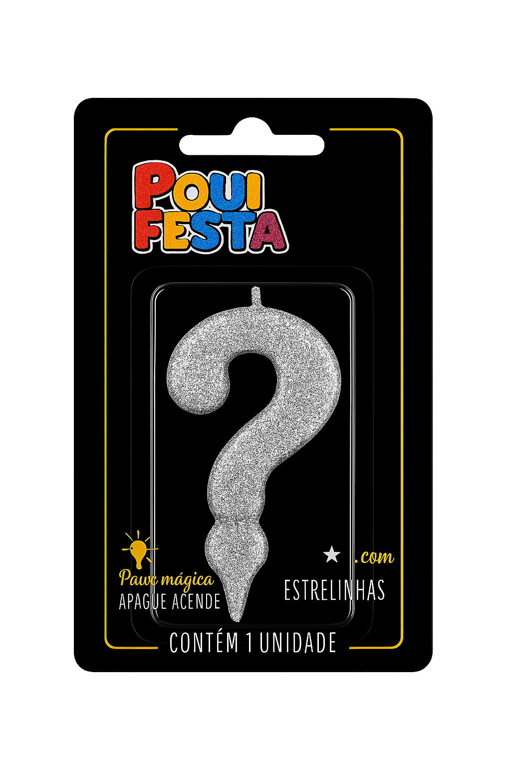 Vela de Aniversário Número ? Glitter Poli Fest