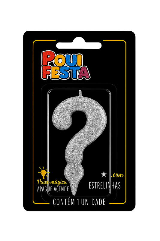 Vela de Aniversário Número ? Glitter Poli Fest