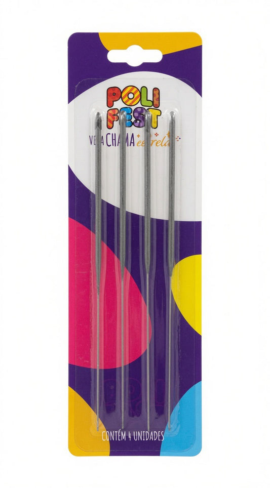 Vela Chama Estrela Decorativa para Bolos e Festas