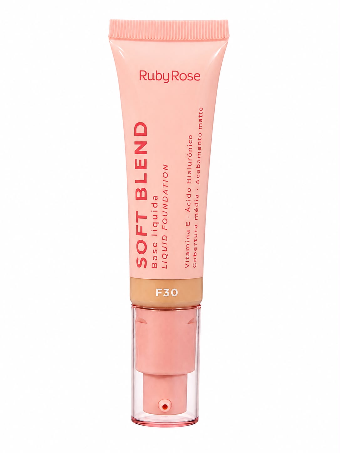 Base Líquida Ruby Rose Soft Blend com Ácido Hialurônico e Vitamina E