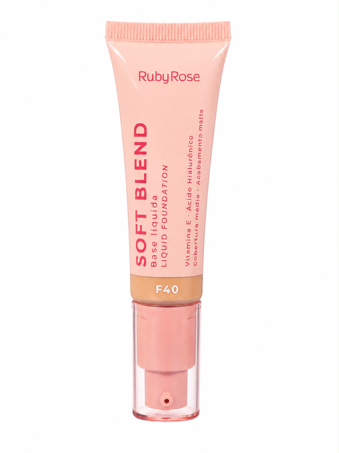 Base Líquida Ruby Rose Soft Blend com Ácido Hialurônico e Vitamina E