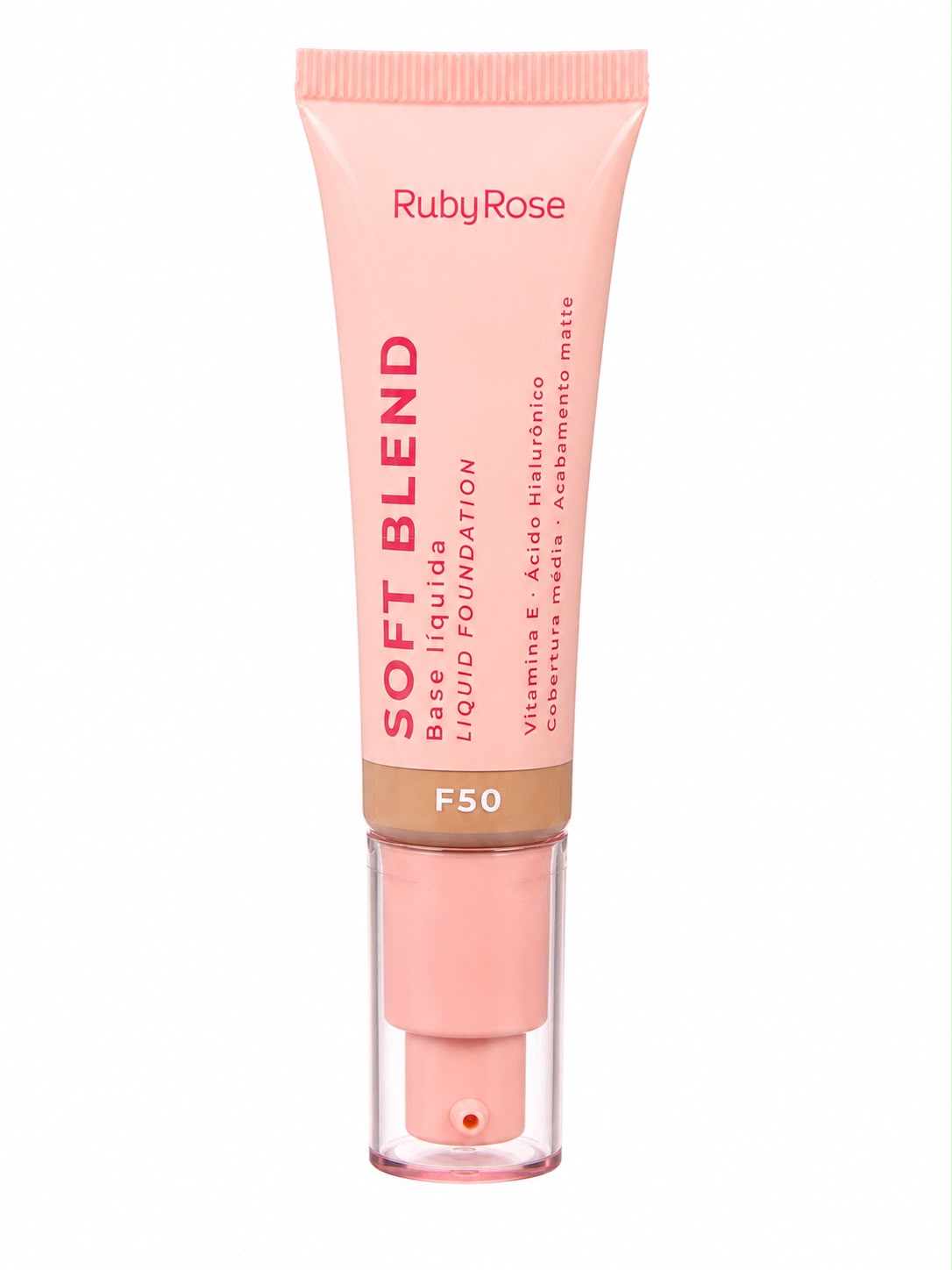 Base Líquida Ruby Rose Soft Blend com Ácido Hialurônico e Vitamina E