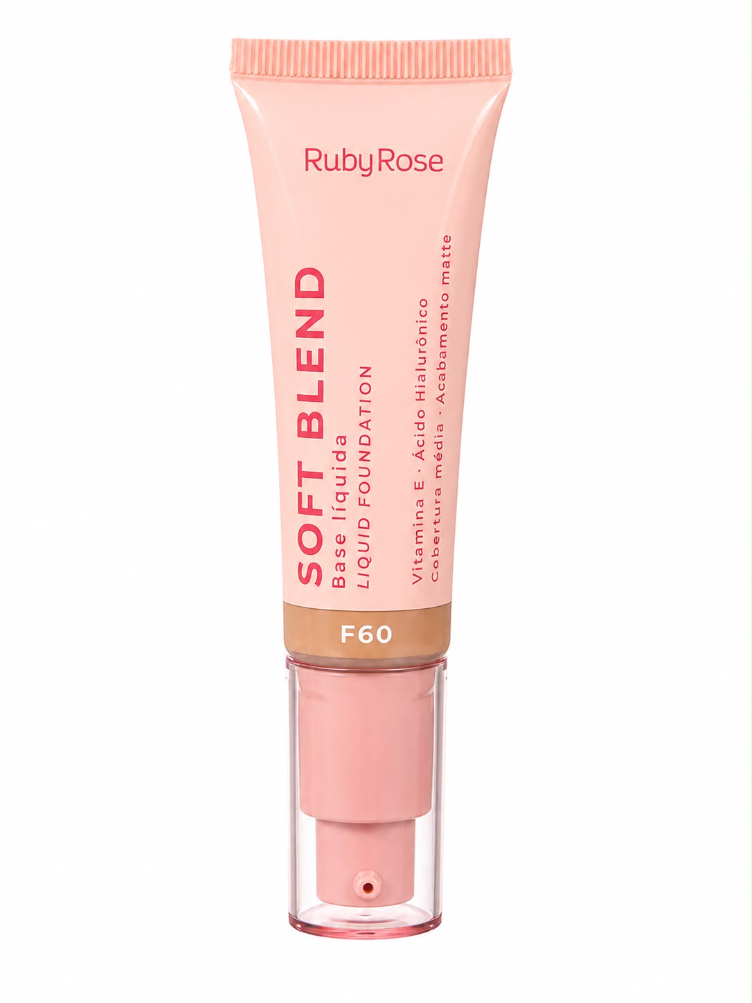 Base Líquida Ruby Rose Soft Blend com Ácido Hialurônico e Vitamina E