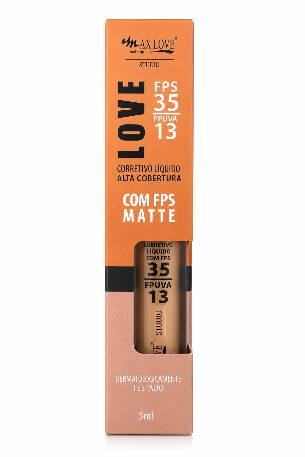 Corretivo Líquido Max Love Love Studio Alta Cobertura FPS 35 Matte 5ml