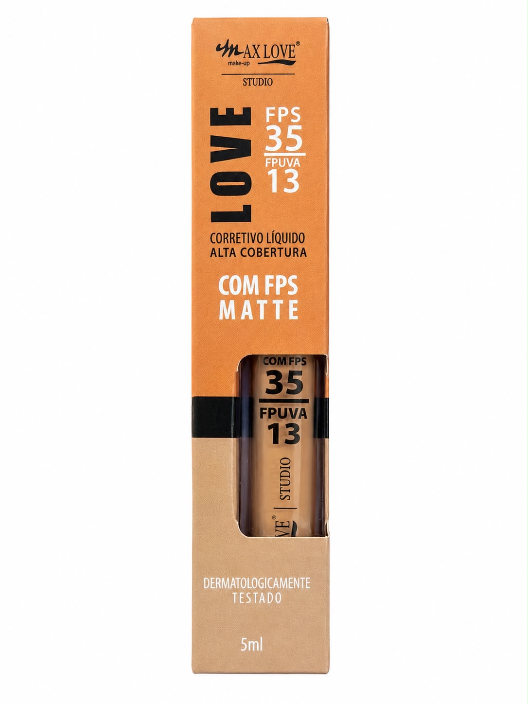 Corretivo Líquido Max Love Love Studio Alta Cobertura FPS 35 Matte 5ml