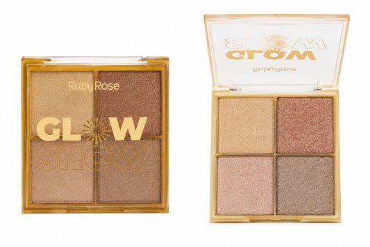 Paleta Iluminadora Ruby Rose 4 Cores Compacta