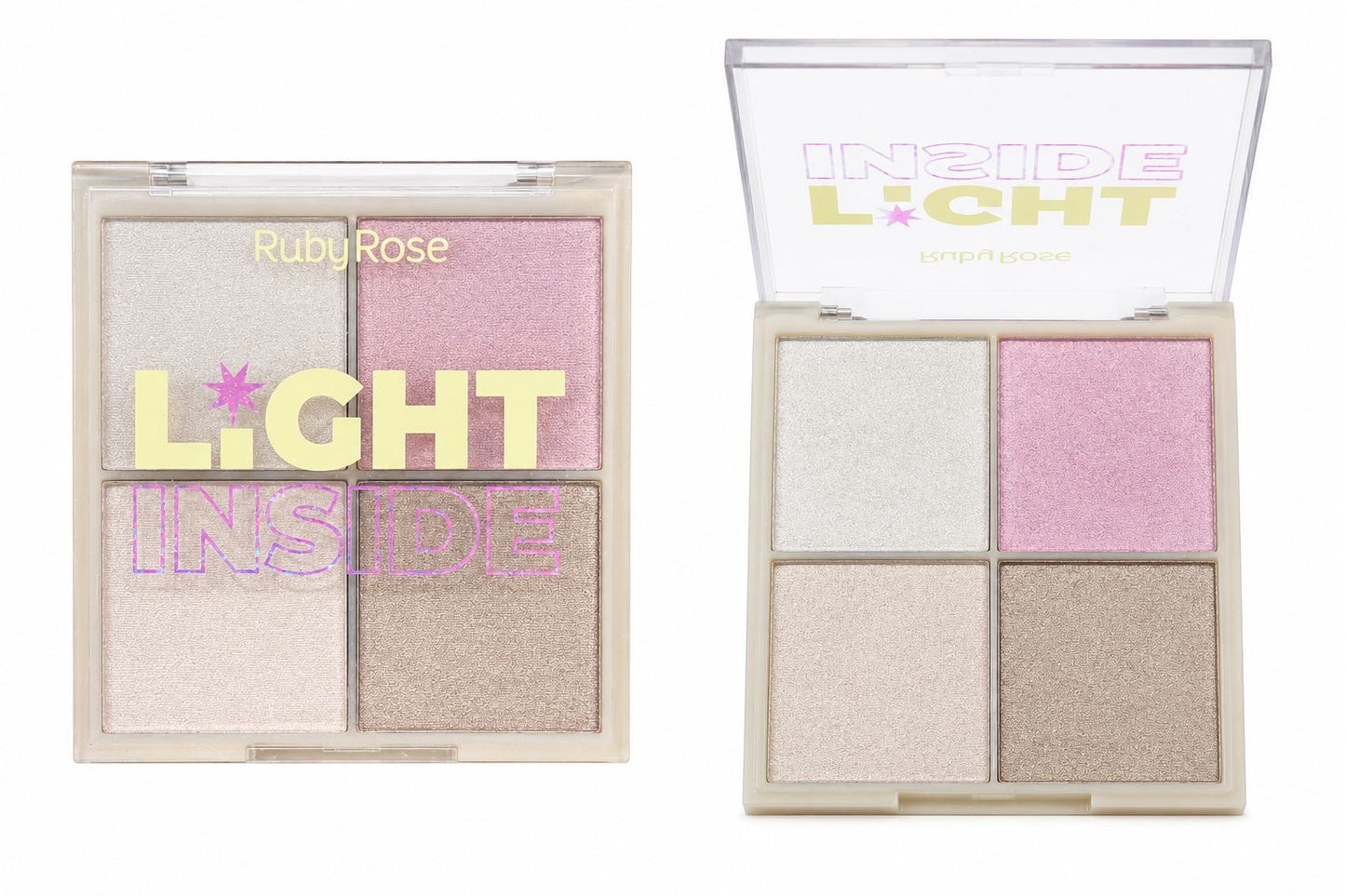 Paleta Iluminadora Ruby Rose 4 Cores Compacta