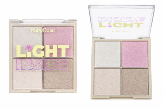 Paleta Iluminadora Ruby Rose 4 Cores Compacta