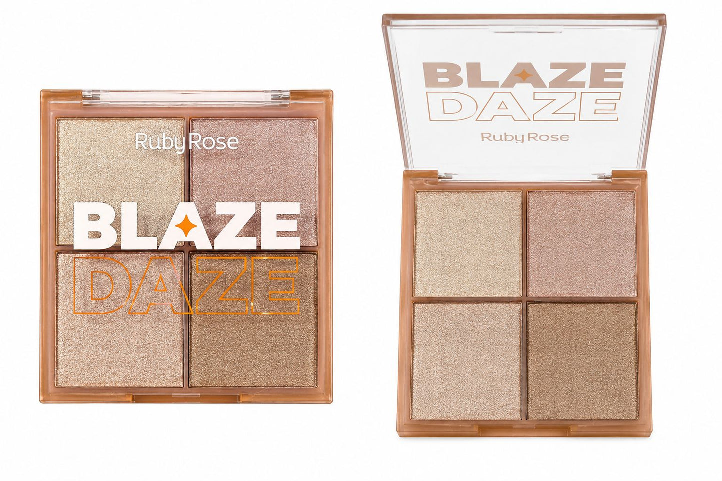 Paleta Iluminadora Ruby Rose 4 Cores Compacta