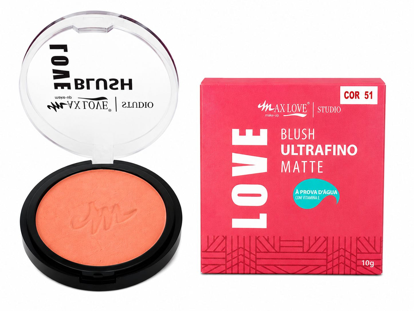 Blush Compacto Max Love Studio Ultrafino Matte À Prova D’Água 10g