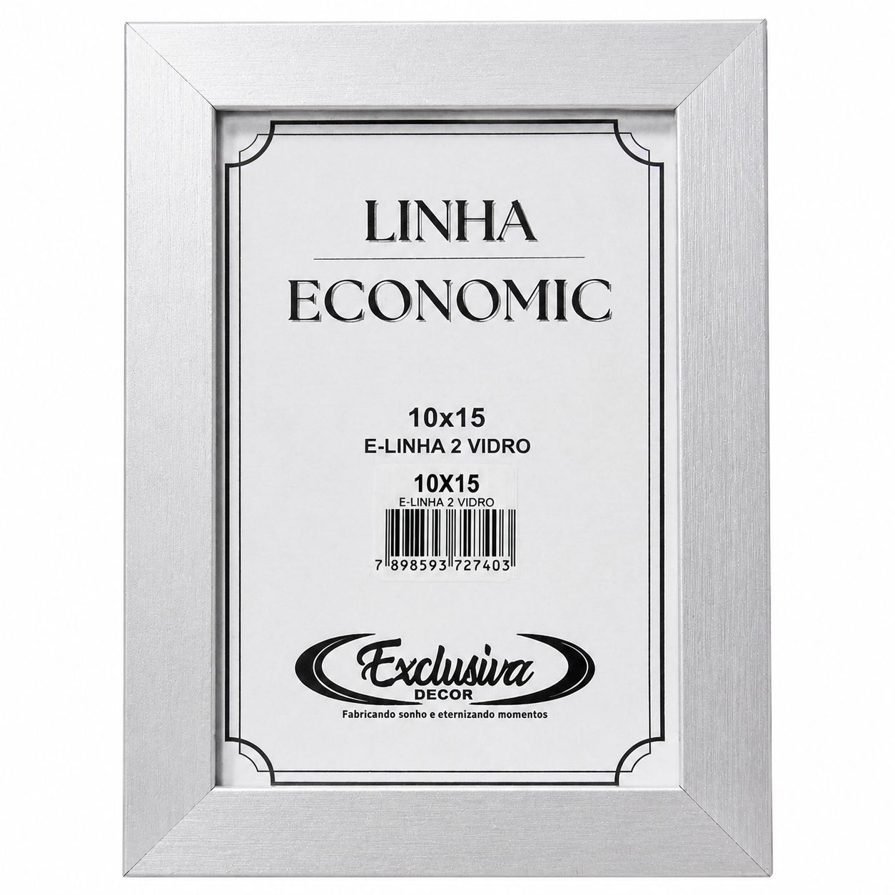 Porta Retrato 10x15cm Exclusive Decor Linha Economic Moldura com Vidro