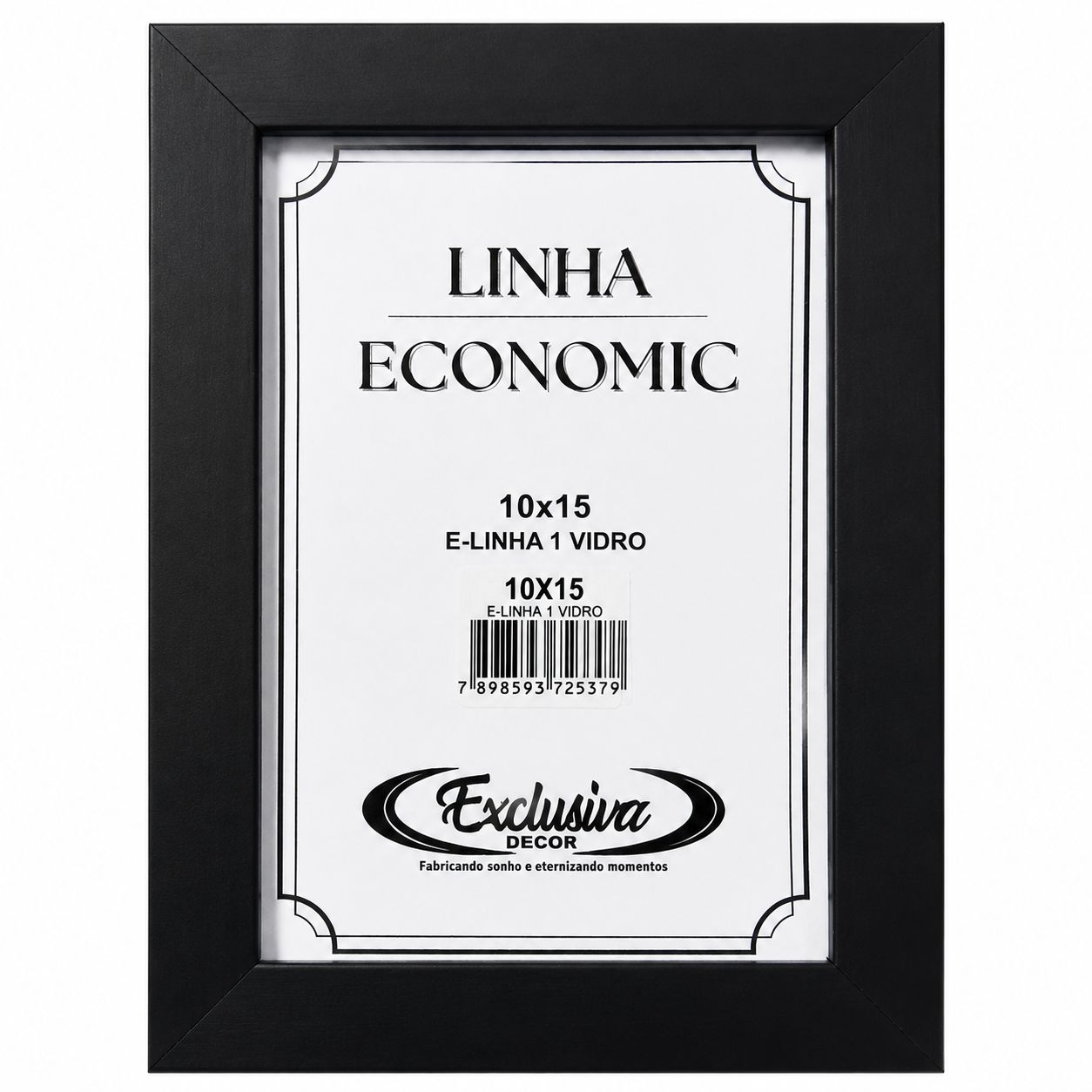 Porta Retrato 10x15cm Exclusive Decor Linha Economic Moldura com Vidro
