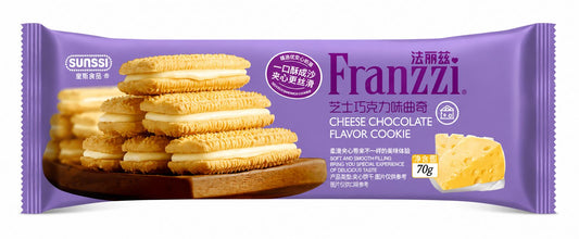Biscoito Recheado Franzzi Cheese Chocolate Flavor Cookie 70g