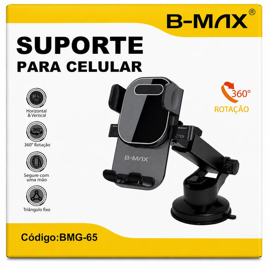 Suporte Veicular para Celular B-MAX BMG-65 com Rotação 360°