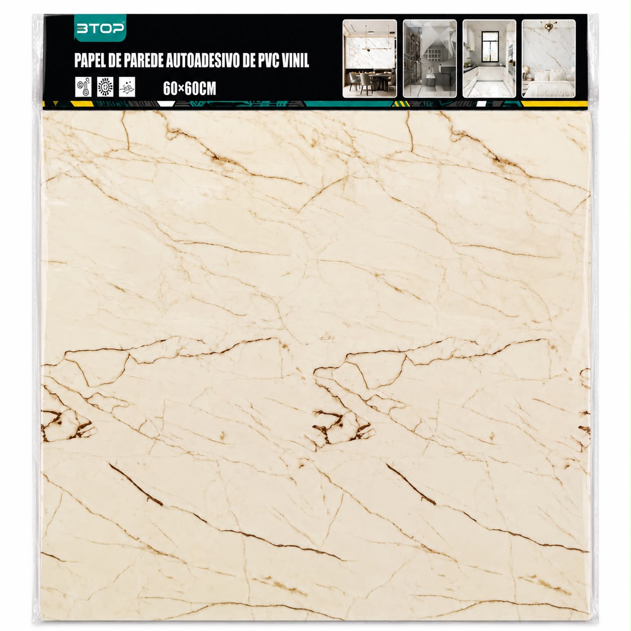 Papel de Parede Adesivo PVC Vinil 3TOP 60x60cm