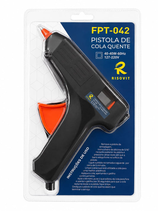 Pistola de Cola Quente Risovit FPT-042 40W Bivolt 127V/220V